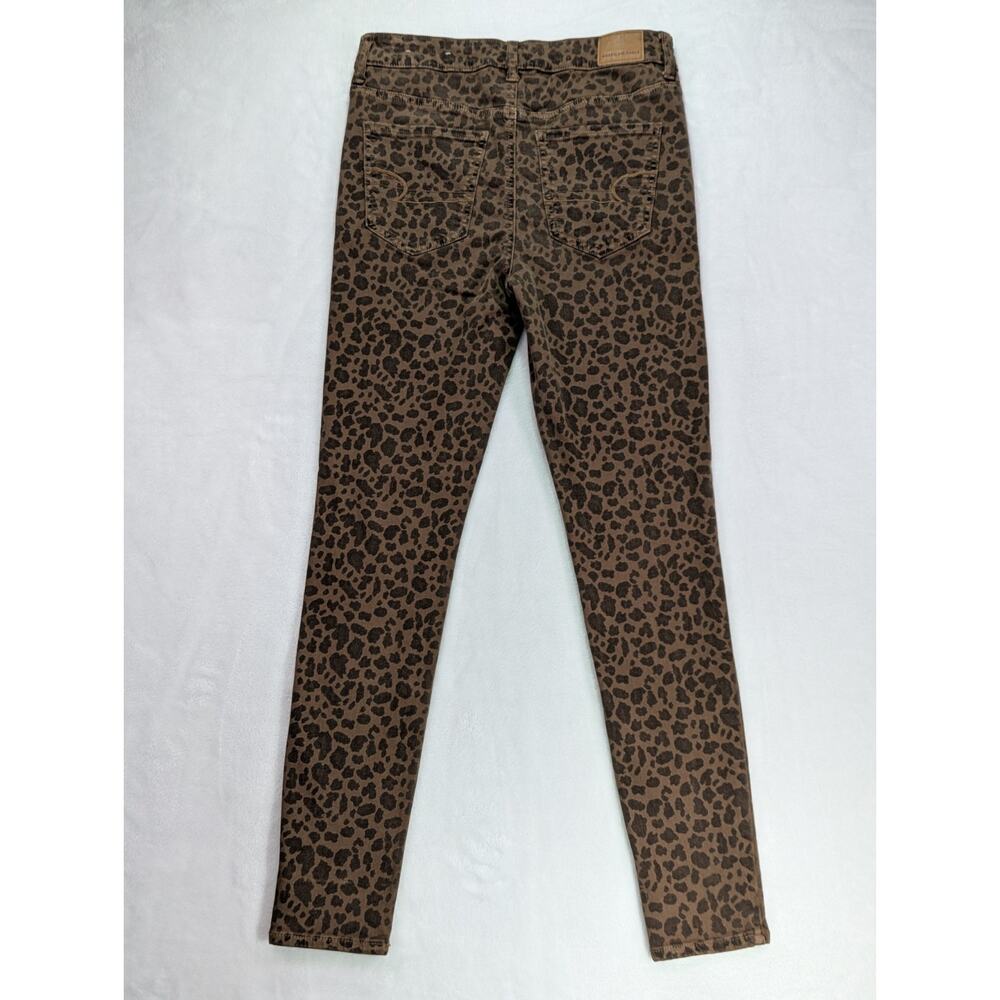 American Eagle Womens Sz 8 Brown Leopard Super High Rise Jegging Stretch Pants - Picture 11 of 15